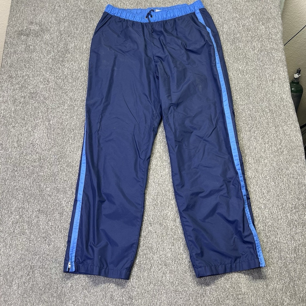 Nike Pants Men's Navy Blue Track Windbreaker Joggers Fleece KidsSize Large (027)